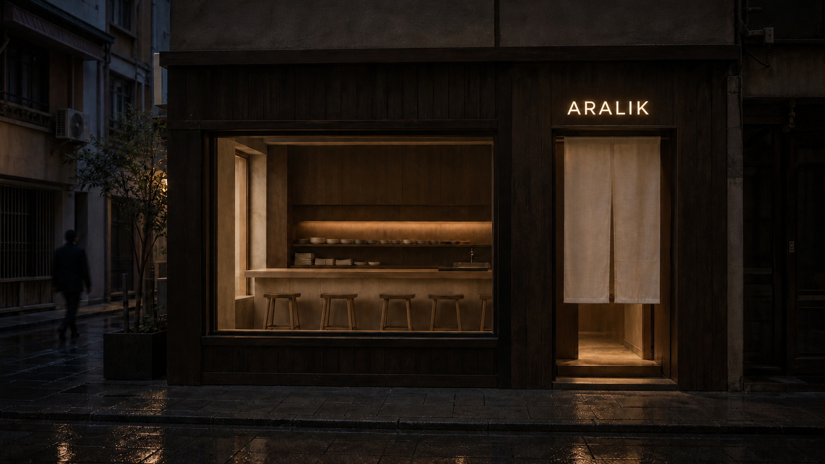 ARALIK gece dış cephesi
